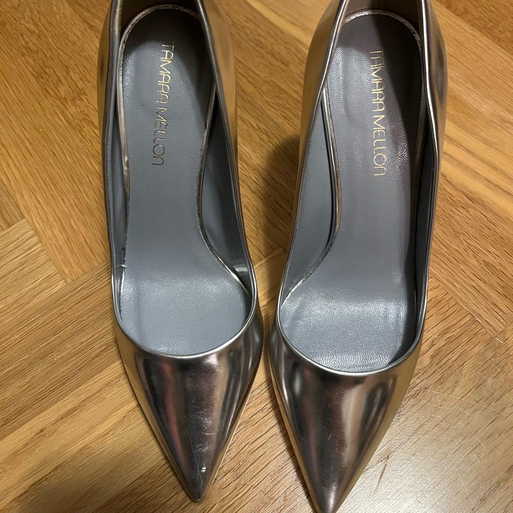 Silver Tamara Mellon pumps